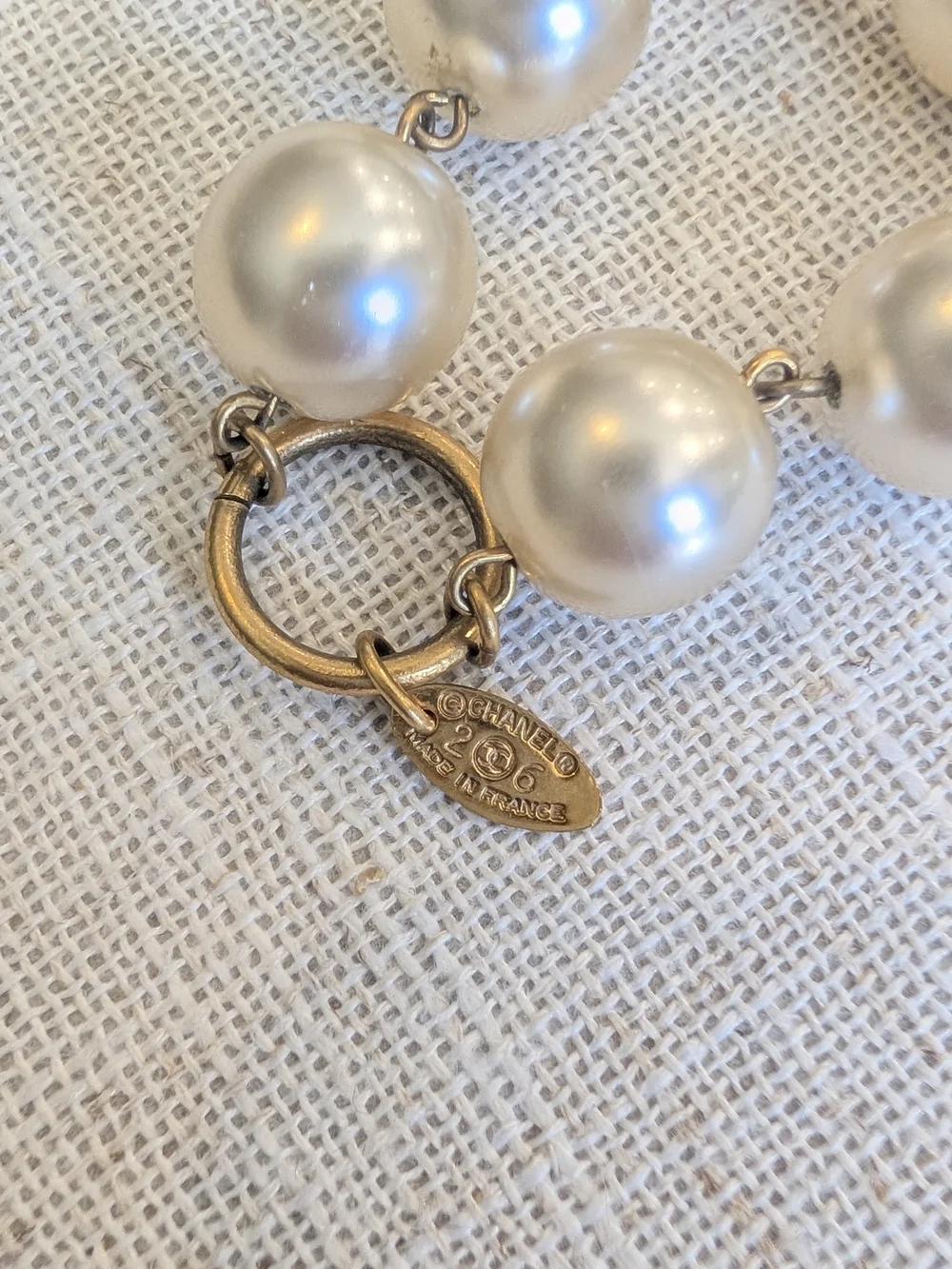 Chanel Vintage Coco Crown Double Strand Pearl Bracelet